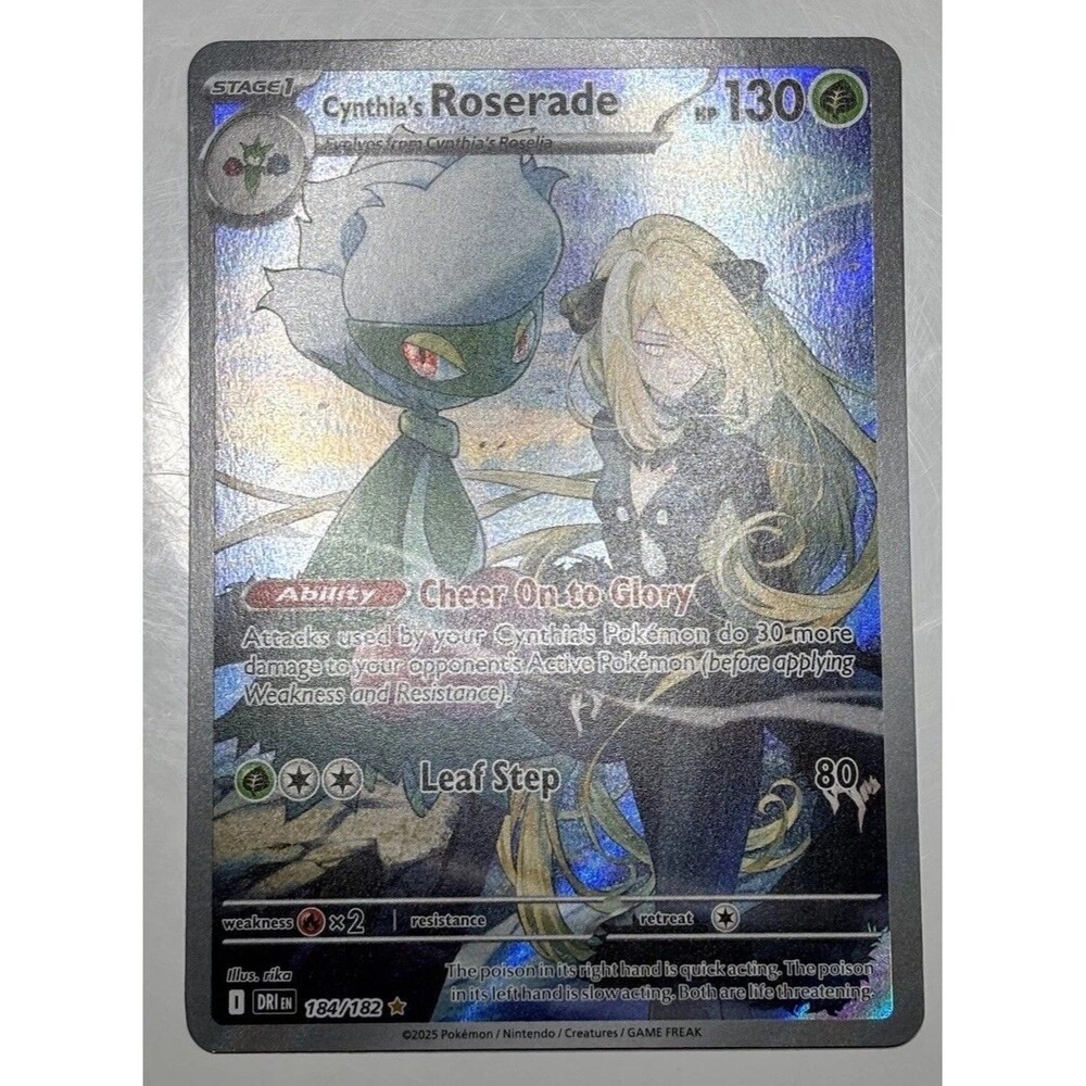 Cynthia's Roserade Illustration Rare Holofoil SV10: Destined Rivals 184/182 NM